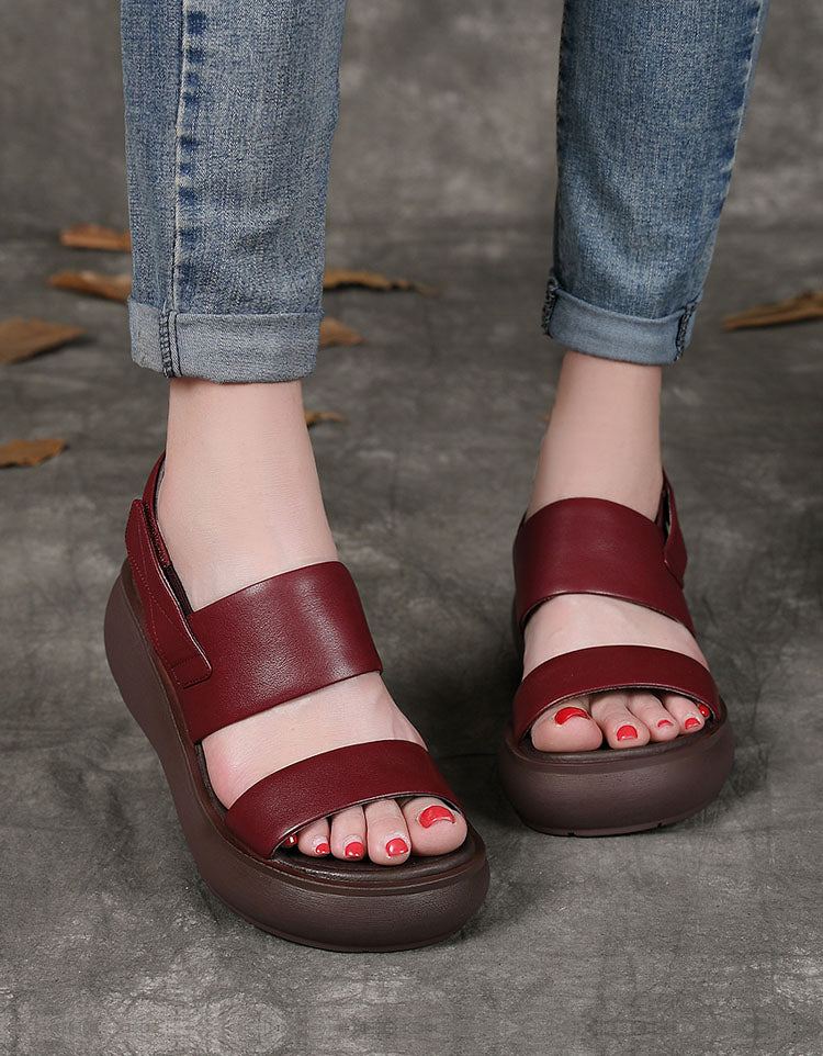 Kesäiset Slingback Retro Wedge-sandaalit