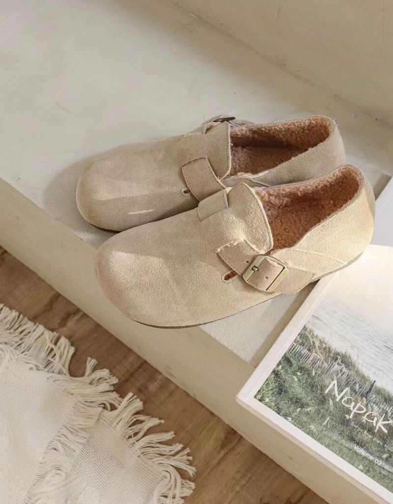 Pyöreän Pään Mokkanahka Slip-on Birkenstock-kengät