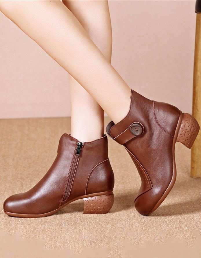 Sivusolki Retro Chunky Heel Saappaat