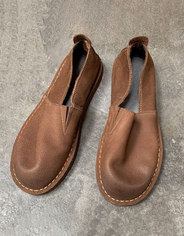 Slip-on Käsintehdyt Nahkaiset Retrotasot Miehille