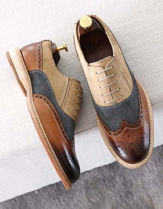 Käsintehty Brittiläinen Bullock Suede Miesten Oxfords