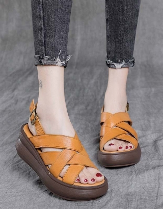 Cross Straps Summer Holiday Wedge-sandaalit