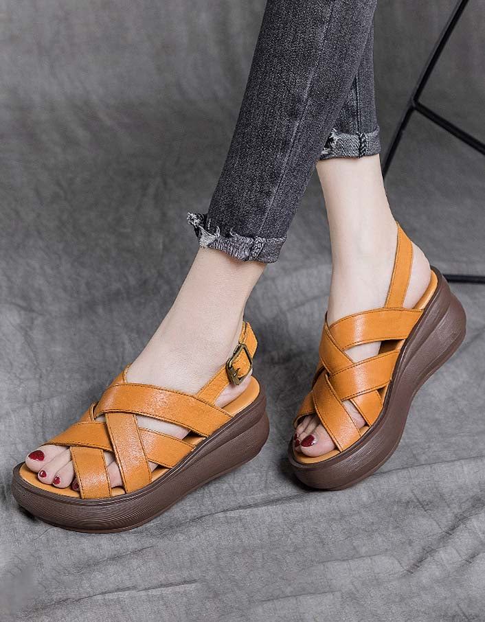 Cross Straps Summer Holiday Wedge-sandaalit