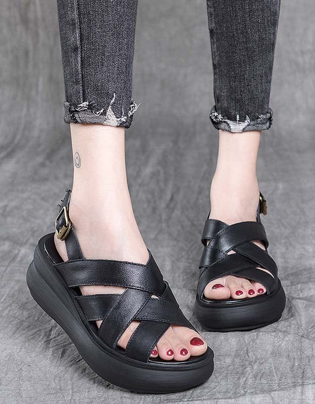 Cross Straps Summer Holiday Wedge-sandaalit