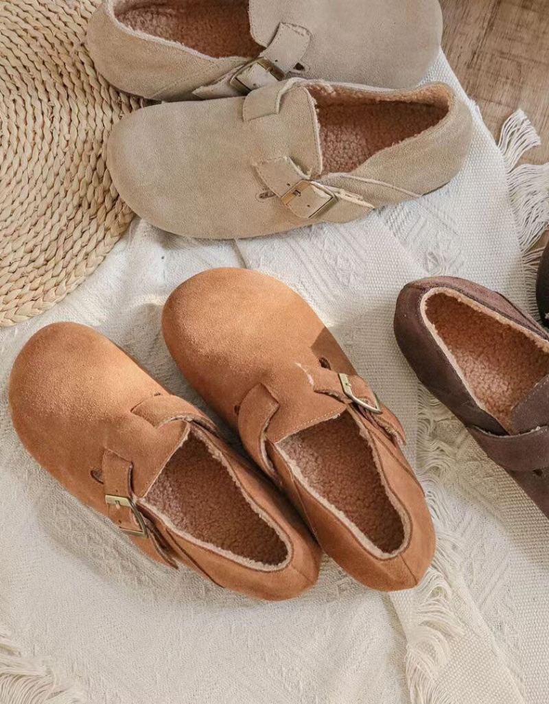 Pyöreän Pään Mokkanahka Slip-on Birkenstock-kengät