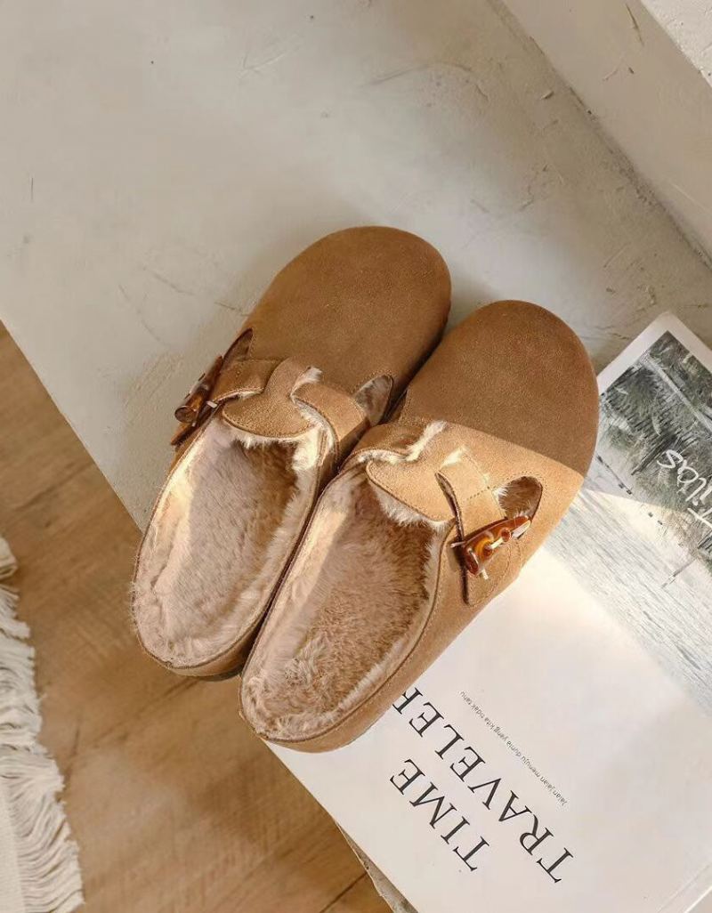 Pyöreän Pään Mokkanahka Slip-on Birkenstock-kengät