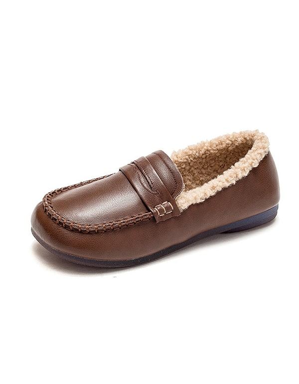 Talviset Tasapohjaiset Cotton Velvet Retro Loaferit