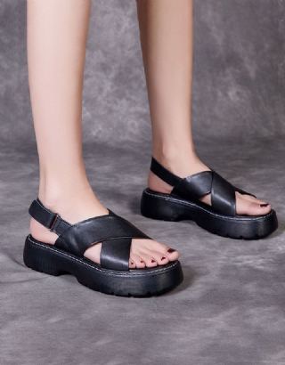 Front Cross Strap Platform Sandaalit Slingback