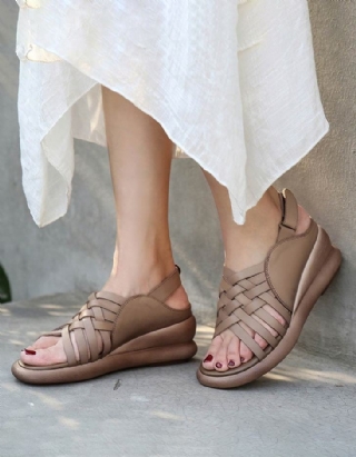 Kesämuoti Wedge Cross Strap Sandaalit Khaki