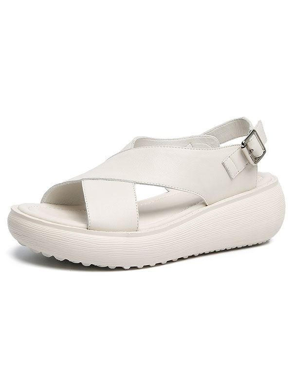 Summer Cross Strap Slingback Wedge Sandaalit Valkoinen