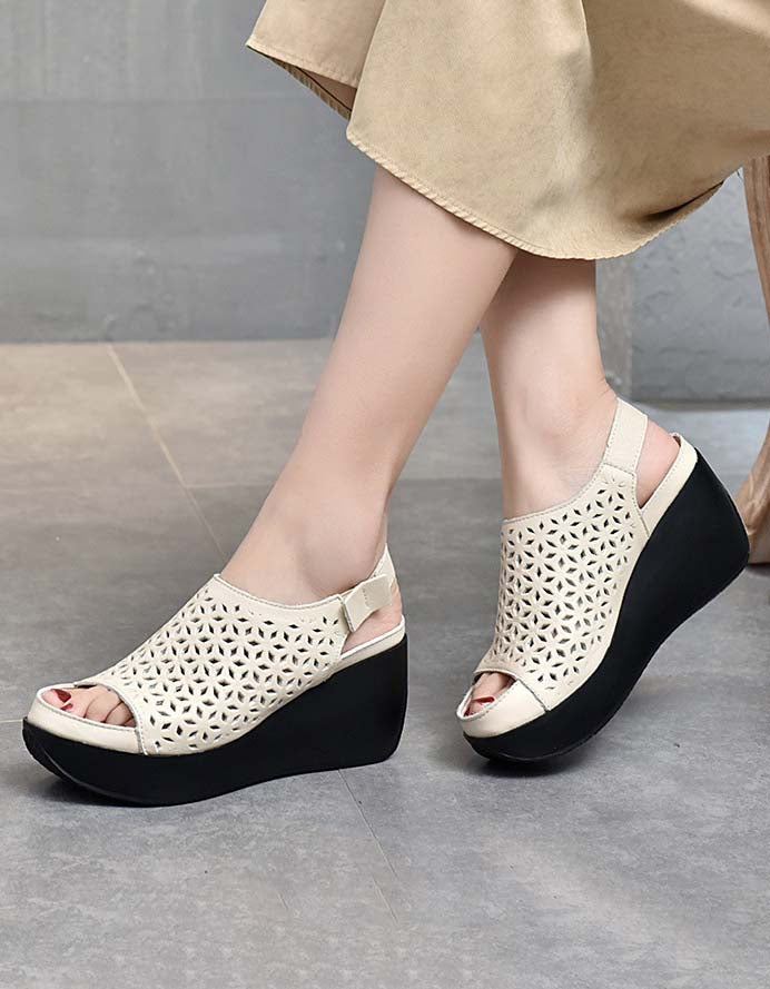 Summer Hollow Retro Slingback Wedges-sandaalit