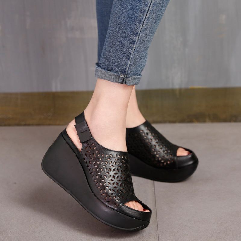 Summer Hollow Retro Slingback Wedges-sandaalit