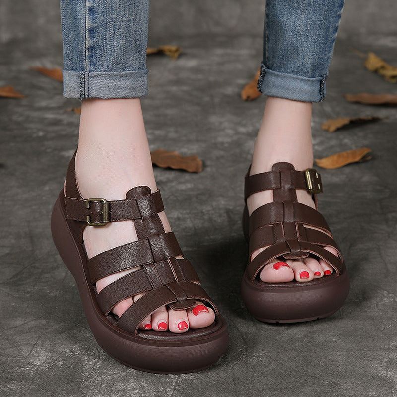 Summer Wedge Buckle Roman Sandaalit