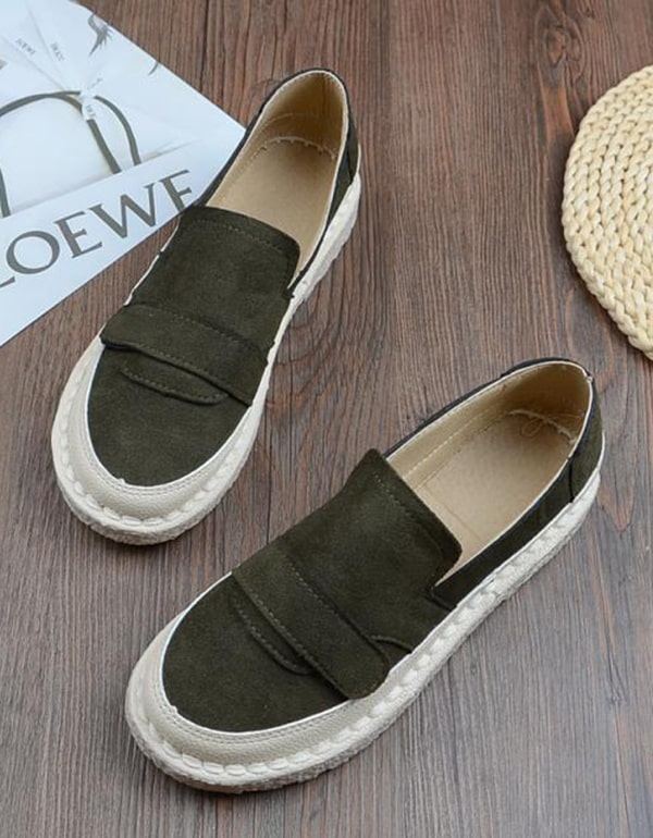 Käsin Ommeltu Pyöreäpäällinen Mukavat Loaferit