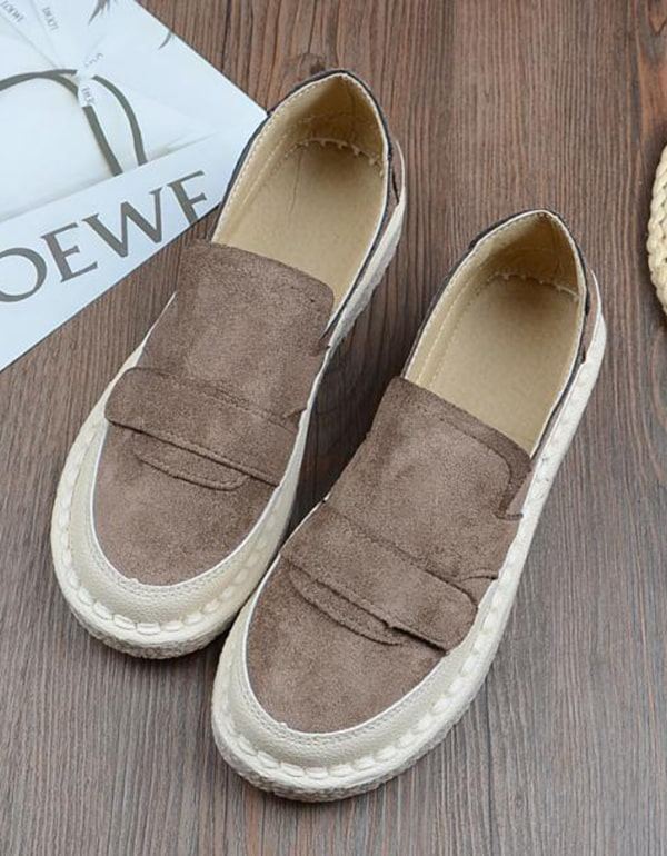 Käsin Ommeltu Pyöreäpäällinen Mukavat Loaferit