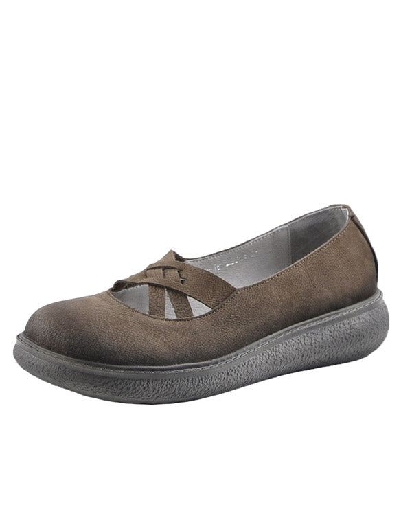 Mukavat Cross Strap Litteät Kengät Loaferit