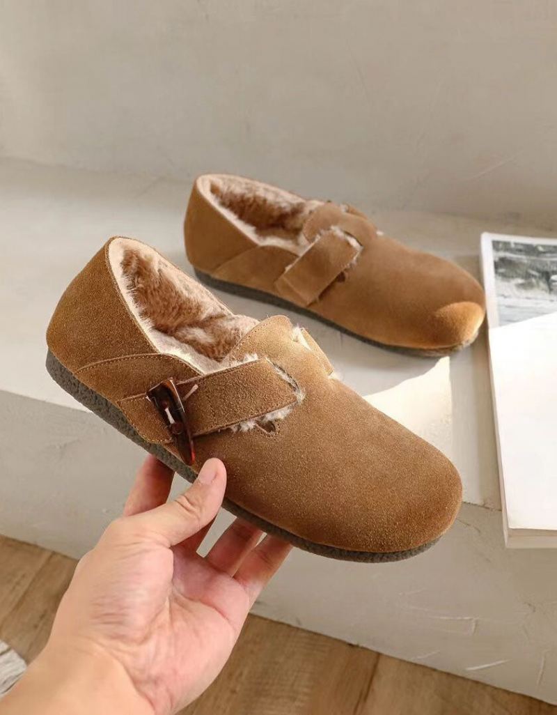 Pyöreän Pään Mokkanahka Slip-on Birkenstock-kengät