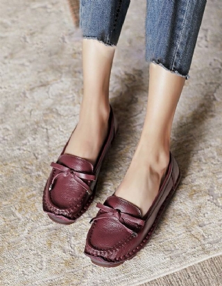 Retro Flat Pehmeä Nahka Mukava Loafers