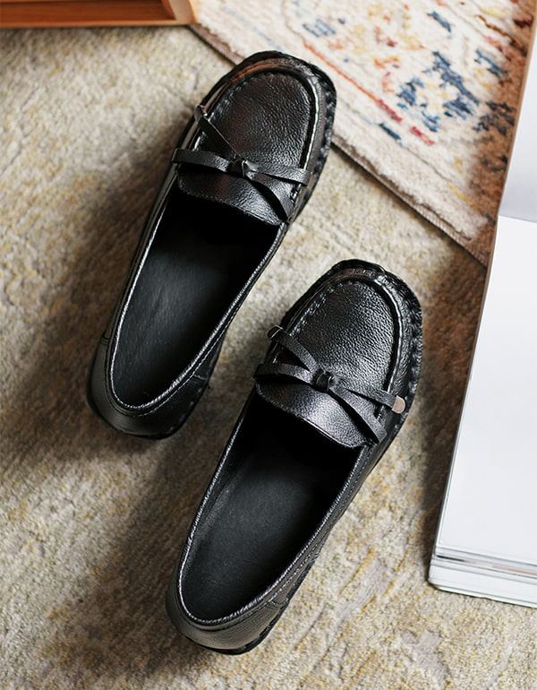 Retro Flat Pehmeä Nahka Mukava Loafers